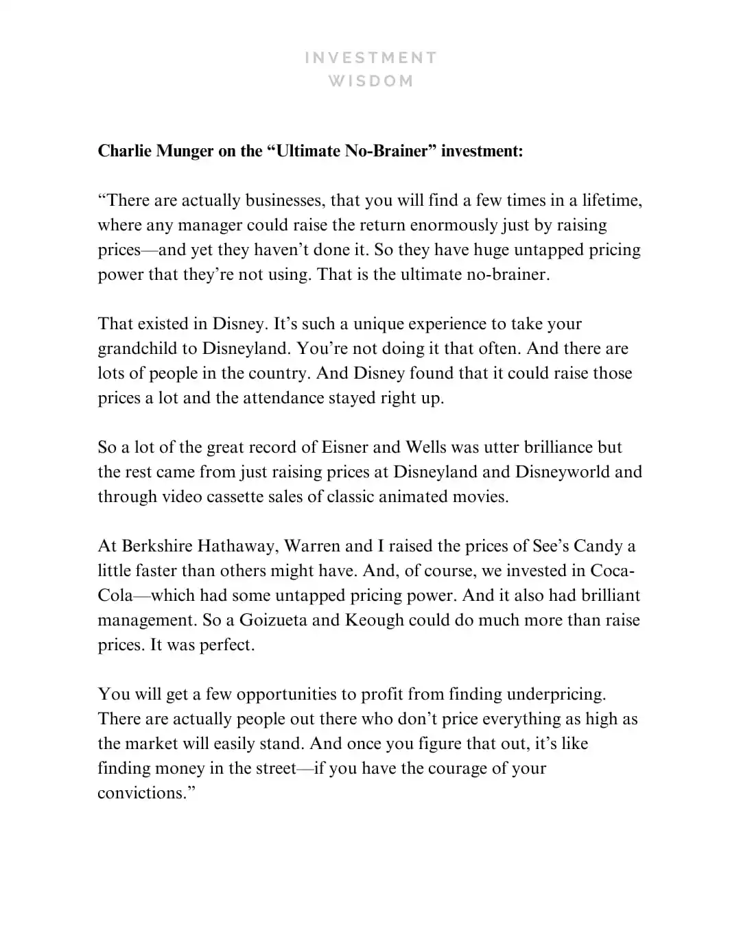 Image from Market Intelligence: No brainer investments by Charlie Munger:...