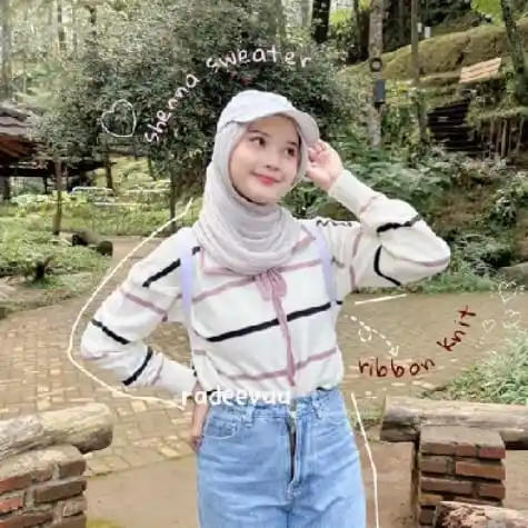 Image from Rekomendasi Outfit | Ootd Hijab | Ootd Remaja Indonesia: ✨```Rekomendasi sweater stripe knit kecee``` ✨ _baguss banget sweater...