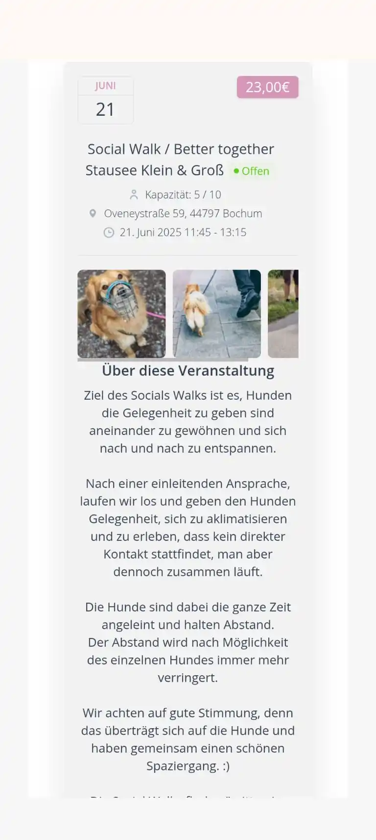 Image from Hundeschule Bochum bellt: Wer morgen noch Begegnungen üben möchte, oder einfach Lust auf ein küh...