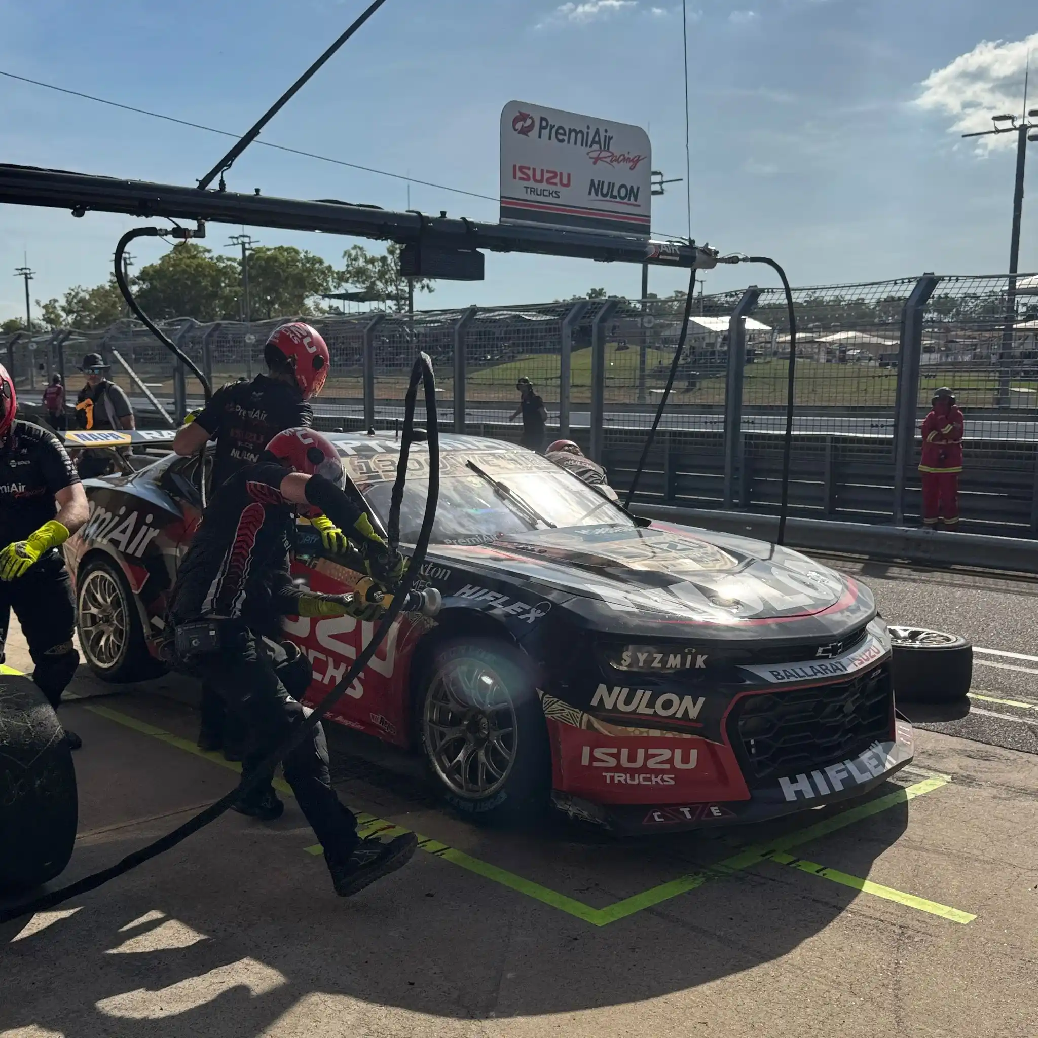 Image from Premiair Racing Live Feed: 14 laps to go — Jimmy dives in for four fresh tyres. Clean stop and ba...
