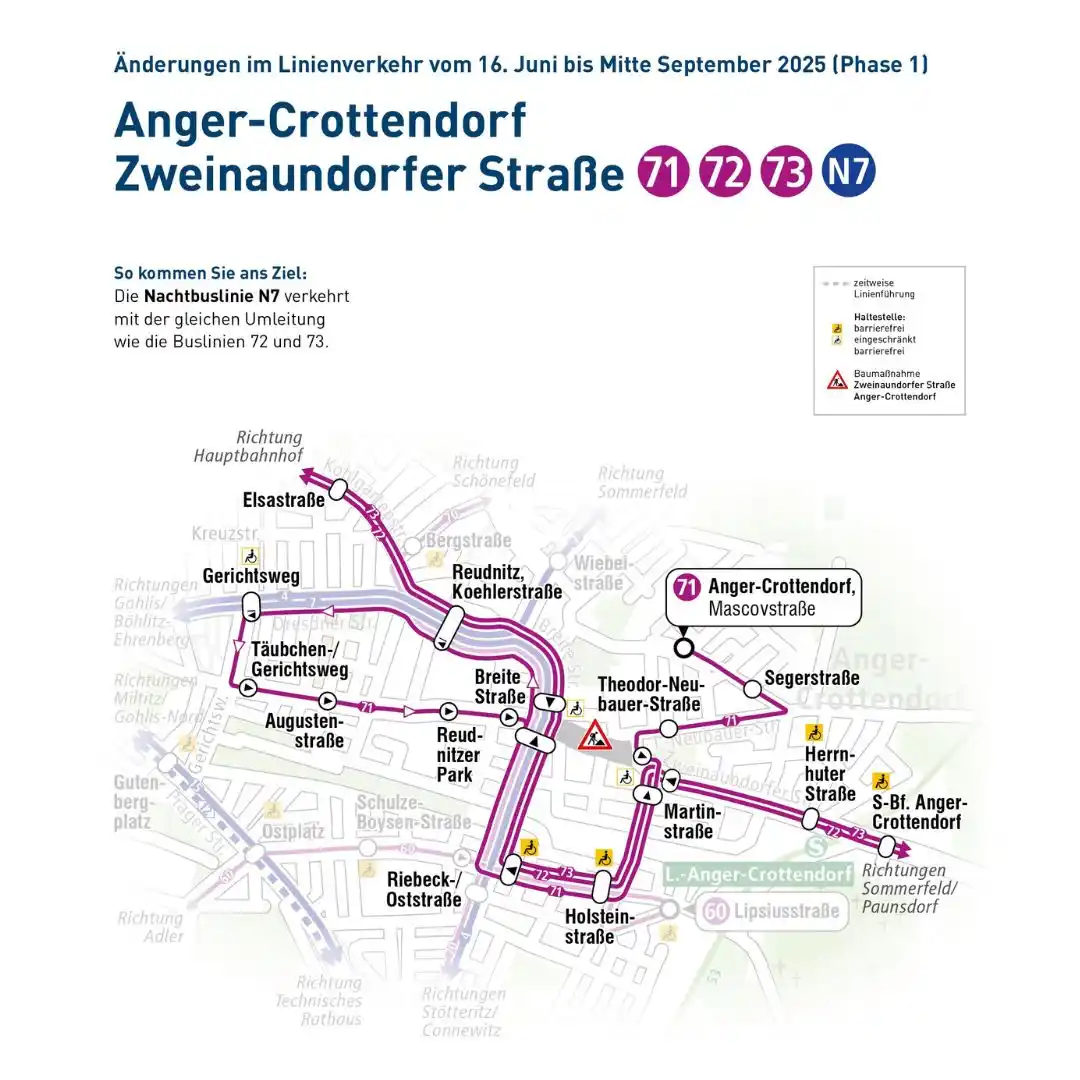 Image from Leipziger Verkehrsbetriebe: 🚧 Änderungen im Linienverkehr 🚧 🛠️ Die Leipziger Wasserwerke arbei...
