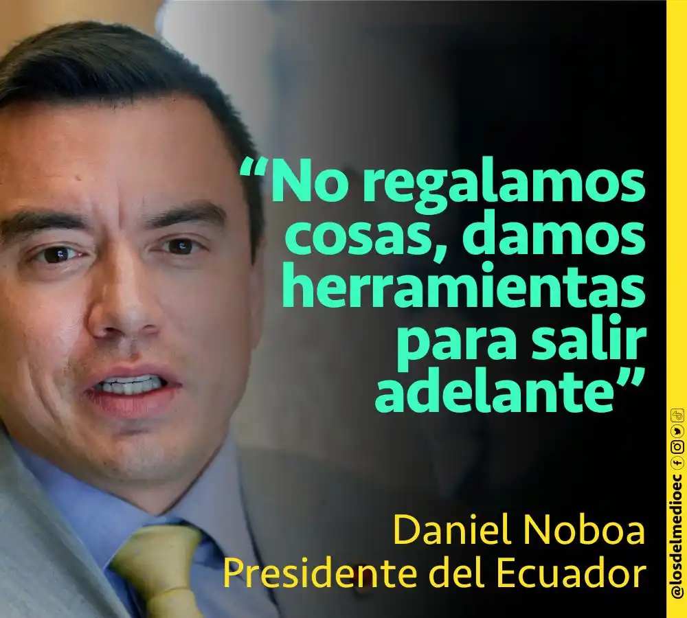 Image from Los Del Medio: 🔴ATENCIÓN Noboa anunció en Portoviejo, Manabí, la entrega de $100 mi...