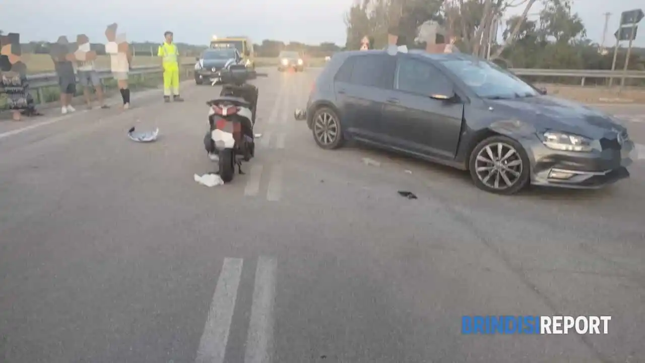 Image from BrindisiReport.it: Auto contro scooter vicino al santuario di Jaddico: grave un minorenne...