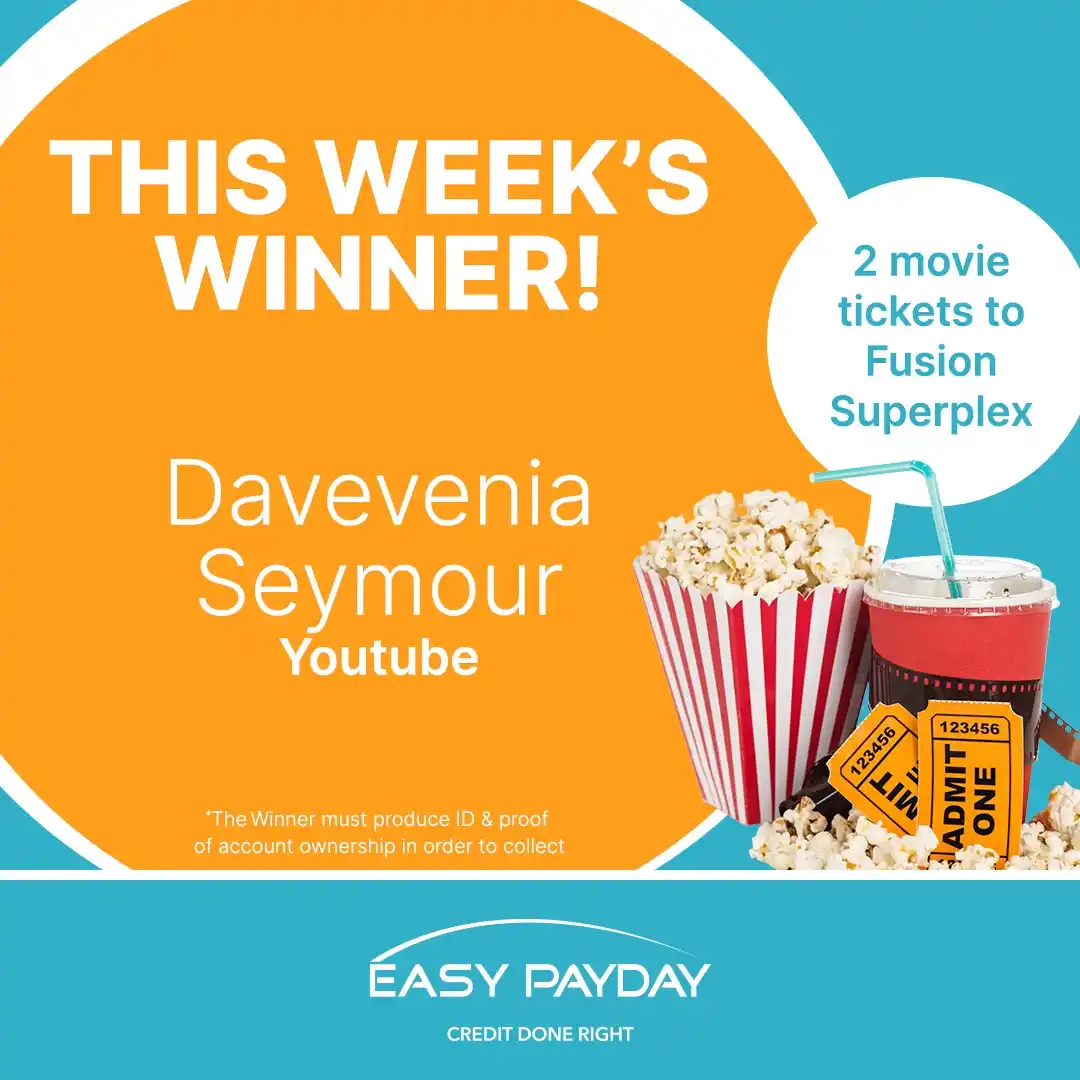 Image from Easy Payday: Big shoutout to this week’s winner! 🎬✨   Your 2 FREE VIP tickets to F...