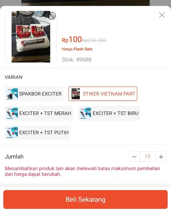Image from Promo Racun Shopee x Lazada Serba Recehan🔥: Bisa banyak🔥  SPAKBOR BELAKANG MX KING MODEL TURUN EXCITER  VIETNAM P...