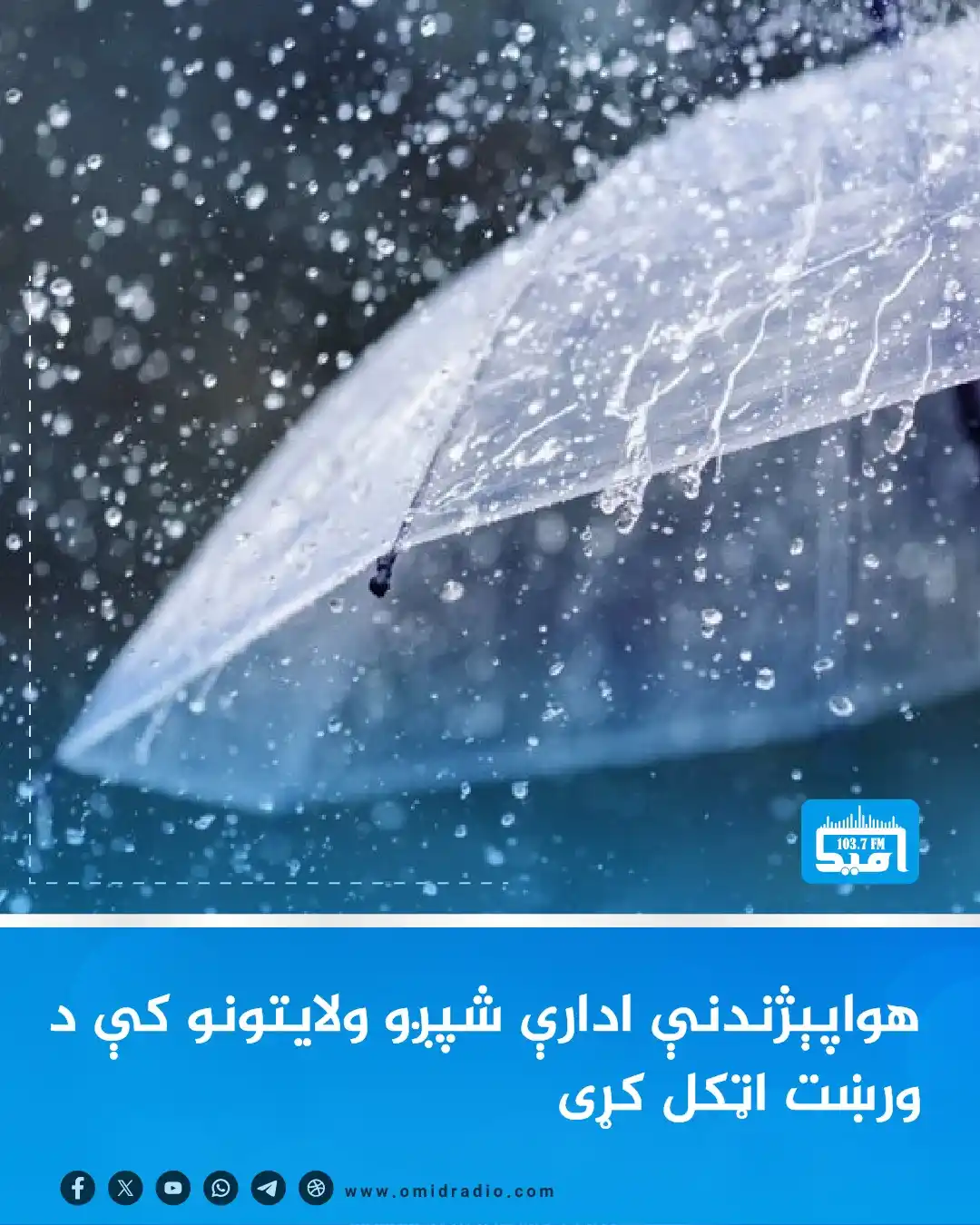 Image from OMID Radio/امید راډیو: د ترانسپورت او هوايي چلند وزارت د هواپېژندنې ادارې د هېواد په شپږو ولا...