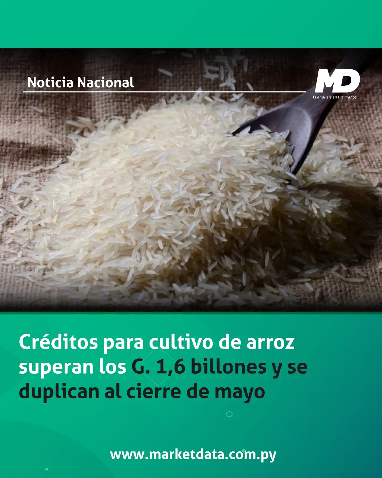 Image from MarketData: 🌾 Datos del BCP reportan que los bancos colocaron más de G.1.6 billon...