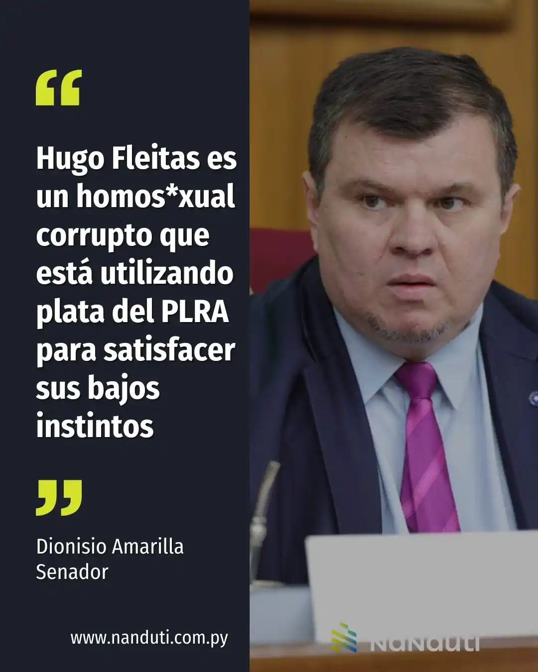 Image from Radio Ñandutí 1020 AM: Dionisio Amarilla no se guardó nada contra Hugo Fleitas ▪️El senador ...
