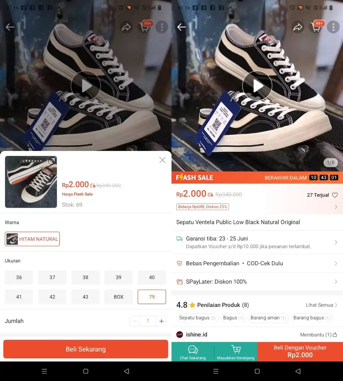 Image from Promo Racun Shopee x Lazada Serba Recehan🔥: Entah siapa yang pake🔥 Temukan Sepatu Ventela Public Low Black Natur...