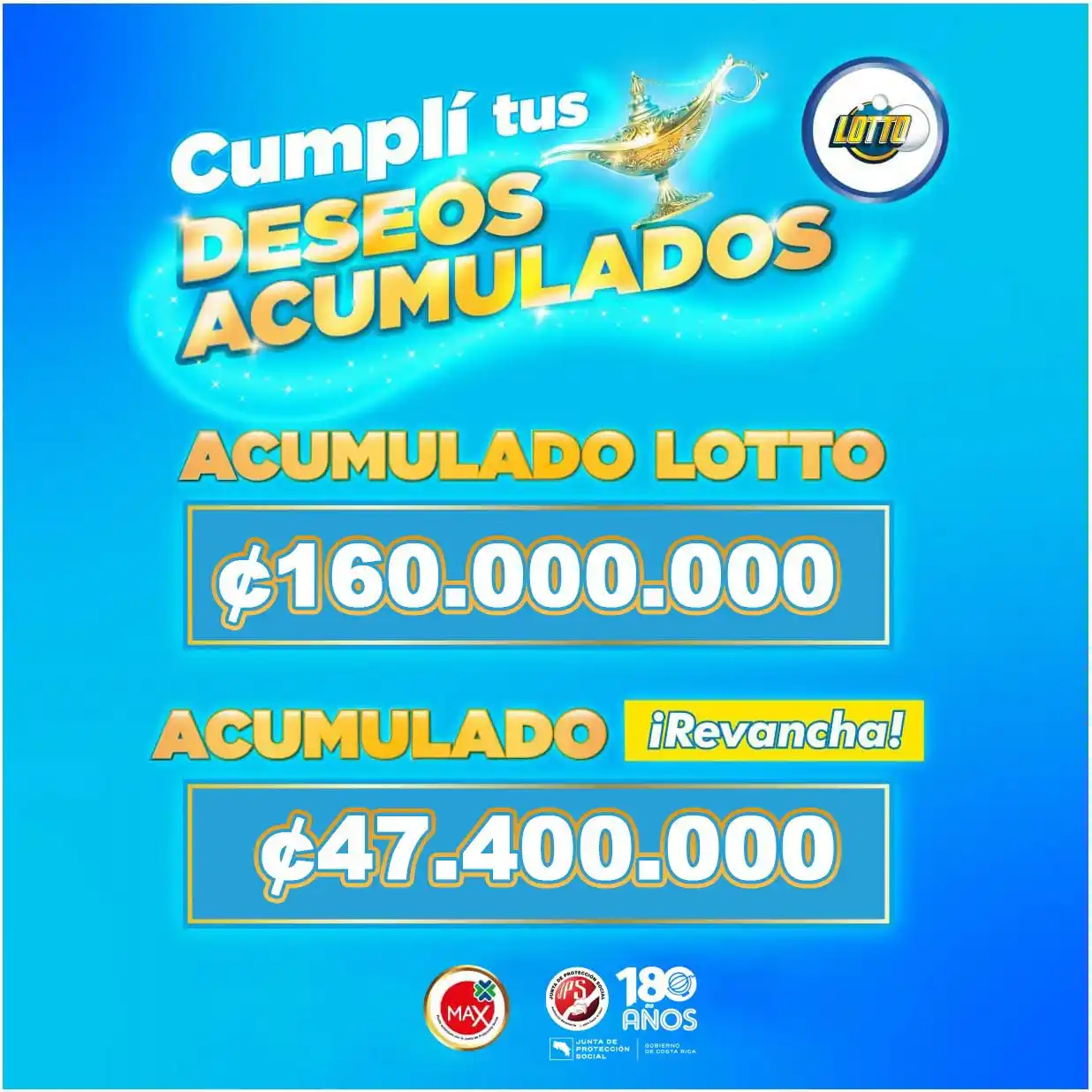 Image from Junta de Protección Social: 🎯 Hoy cumplí tus deseos acumulados con Lotto. 🎯 Por ¢1.000 colones ...