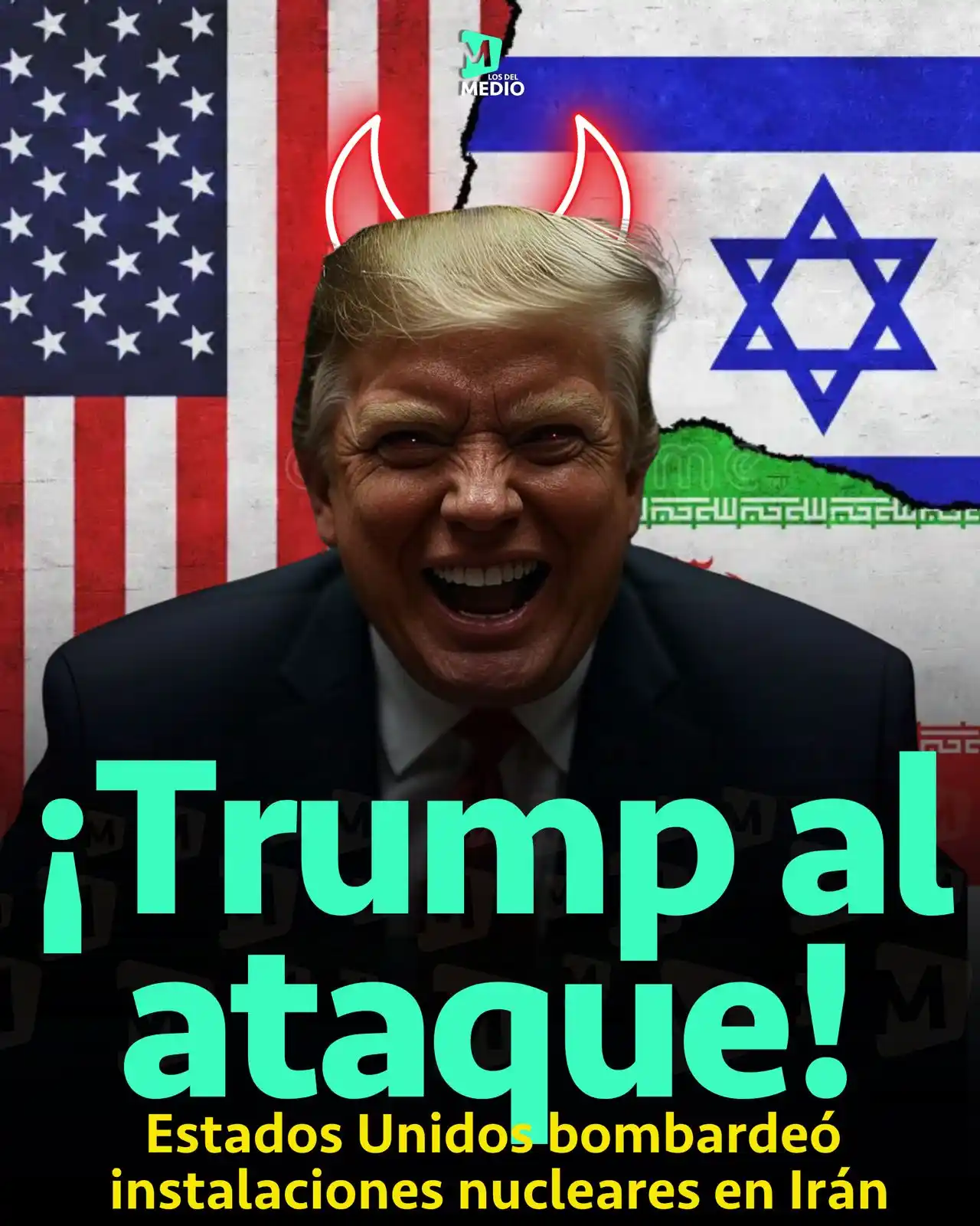 Image from Los Del Medio: 🌎INTERNACIONALES Donald Trump, anunció este sábado que su país llevó...