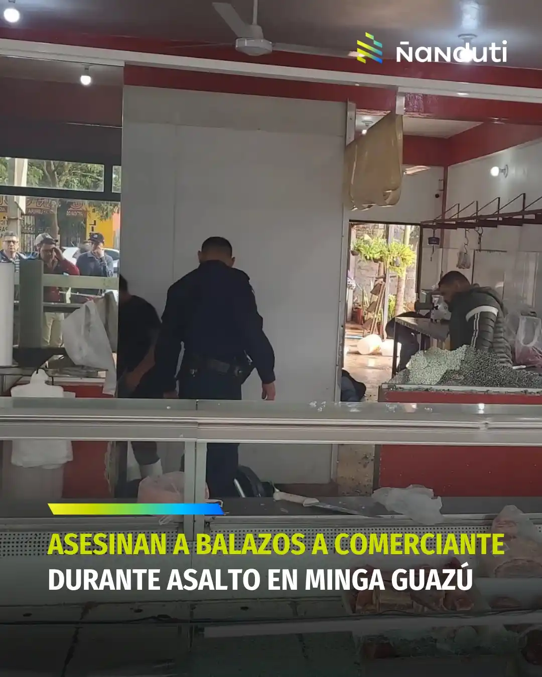 Image from Radio Ñandutí 1020 AM: Minga Guazú: violento asalto en carnicería deja un muerto y un detenid...