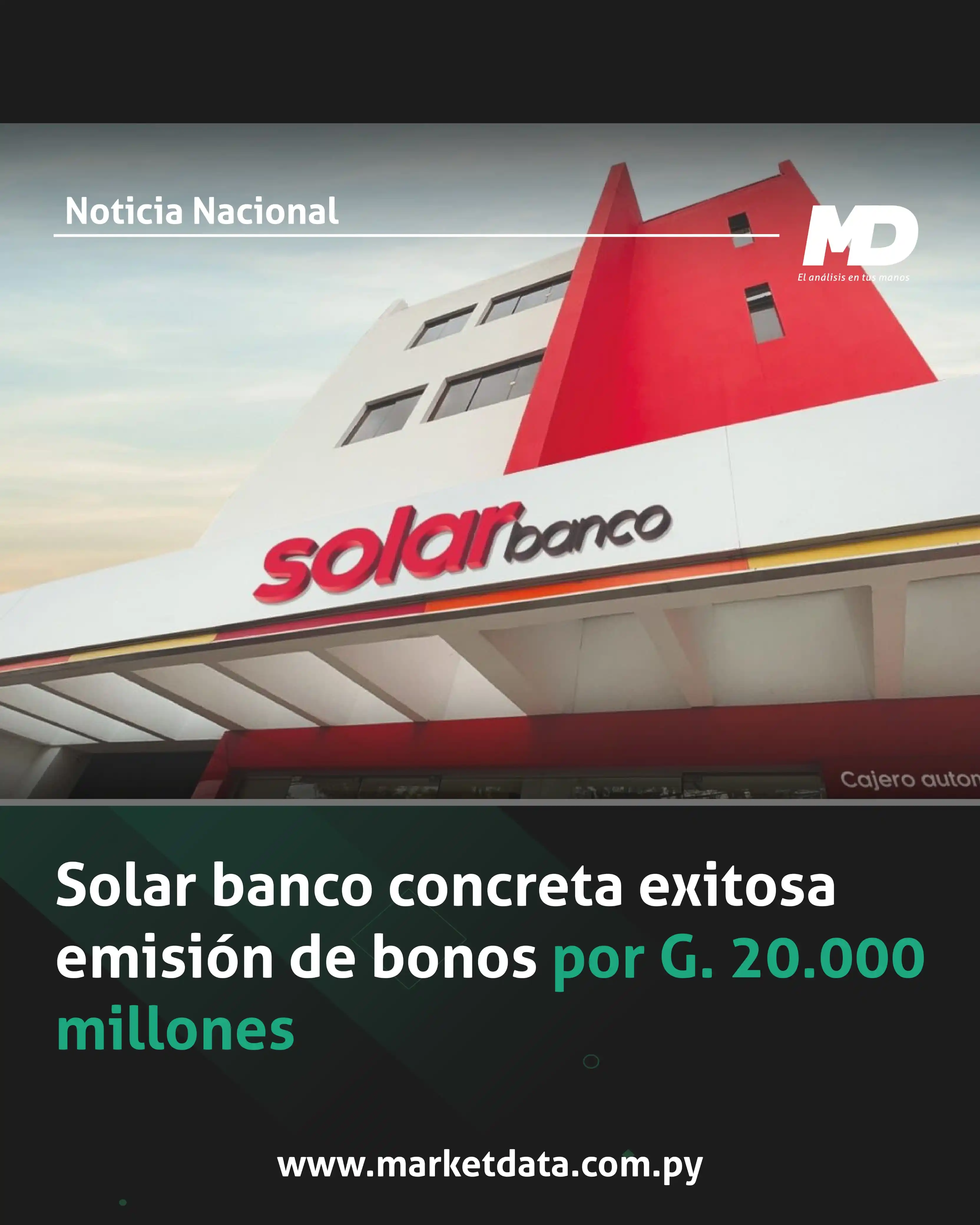 Image from MarketData: 🏦 Solar Banco concretó una exitosa colocación de bonos en la Bolsa de...
