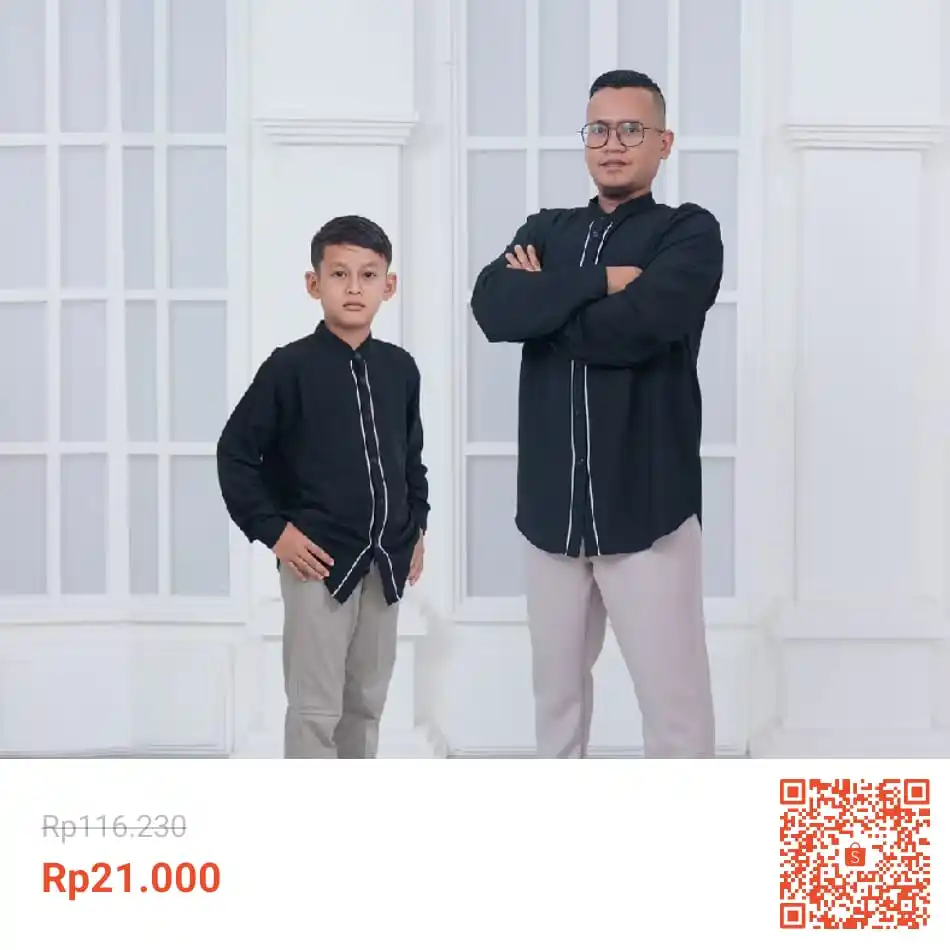 Image from Promo Racun Shopee x Lazada Serba Recehan🔥: Temukan Amie X Fharannis Kemeja Koko Pria Tangan Panjang Dewasa Size M...