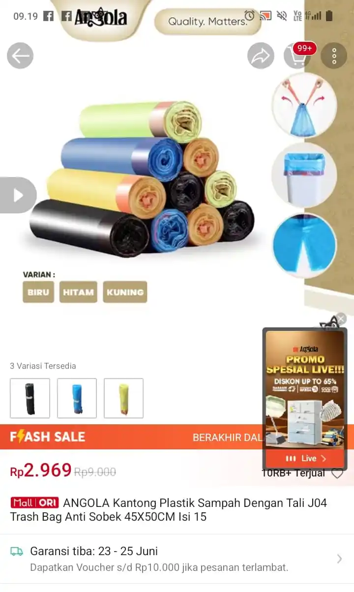 Image from Promo Racun Shopee x Lazada Serba Recehan🔥: Temukan ANGOLA Kantong Plastik Sampah Dengan Tali J04 Trash Bag Anti S...