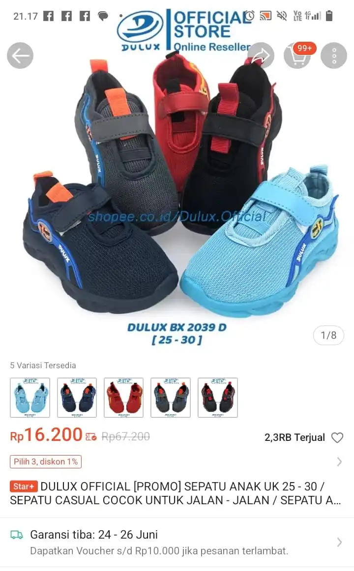Image from Promo Racun Shopee x Lazada Serba Recehan🔥: Temukan DULUX OFFICIAL [PROMO] SEPATU ANAK UK 25 - 30 / SEPATU CASUAL ...
