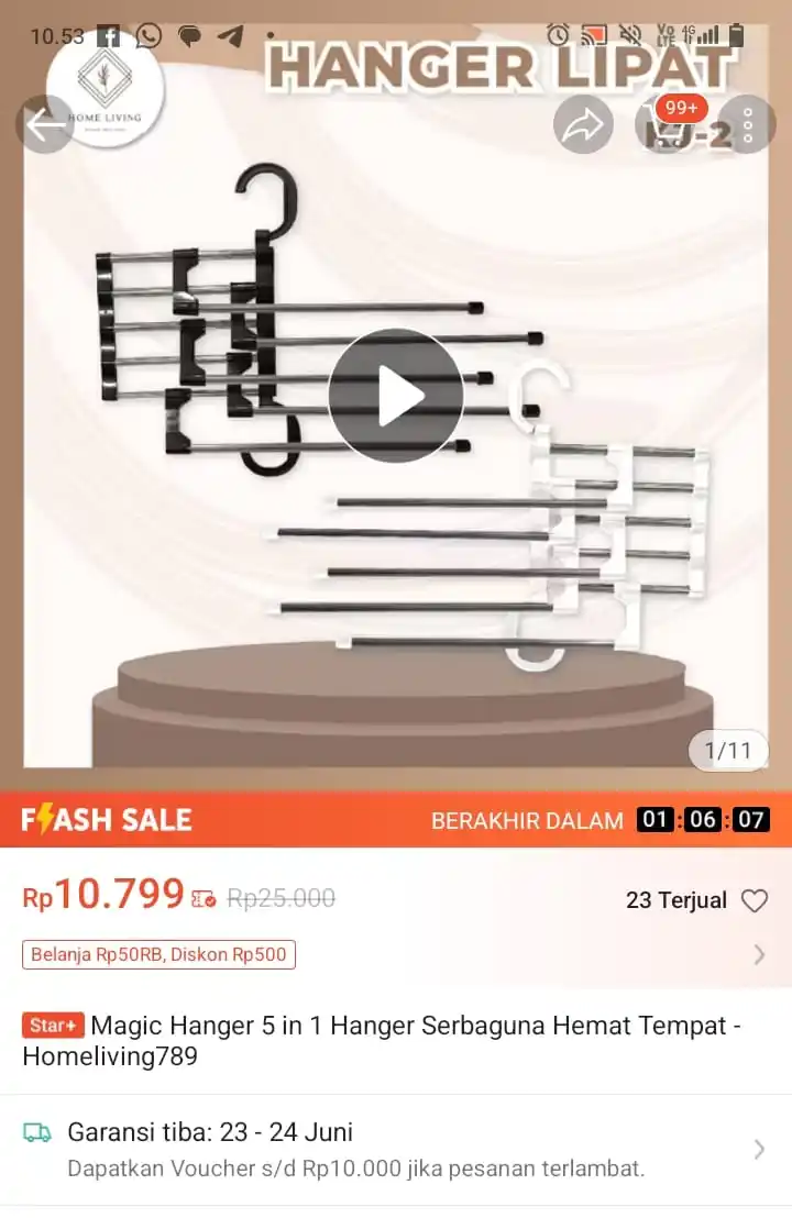Image from Promo Racun Shopee x Lazada Serba Recehan🔥: Temukan Magic Hanger 5 in 1 Hanger Serbaguna Hemat Tempat - Homeliving...