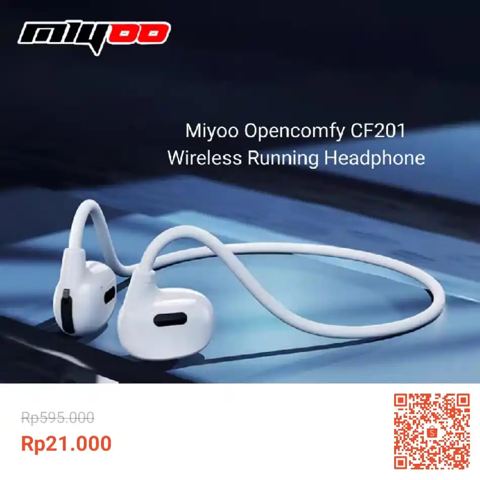 Image from Promo Racun Shopee x Lazada Serba Recehan🔥: Turun harga🔥   Miyoo Sporty Wireless Running Headphones Bone Conducti...