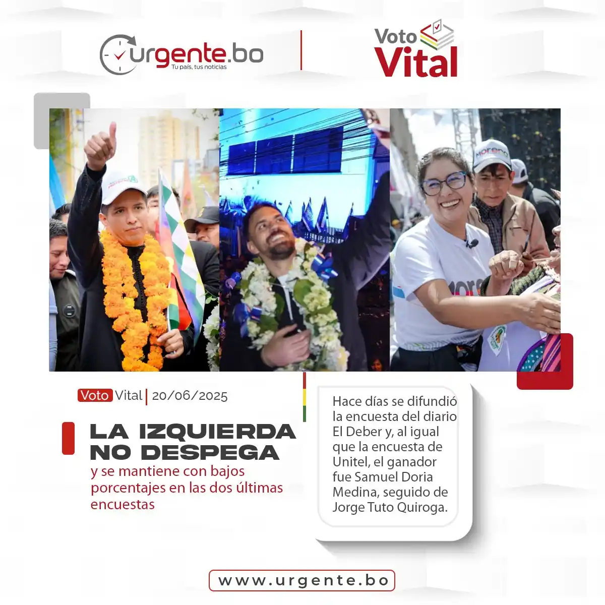 Image from Urgente.bo Noticias: Urgente.bo | *𝗦𝗮𝗺𝘂𝗲𝗹 𝗗𝗼𝗿𝗶𝗮 𝗠𝗲𝗱𝗶𝗻𝗮 𝗲𝗻𝗰𝗮𝗯𝗲𝘇𝗮 𝗹...