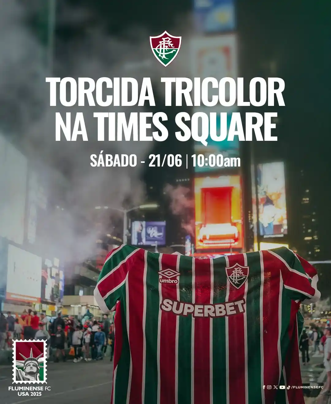 Image from Fluminense FC: ATENÇÃO, TRICOLORES EM NEW YORK! AMANHÃ O PRÉ-JOGO COMEÇA MAIS CEDO! À...