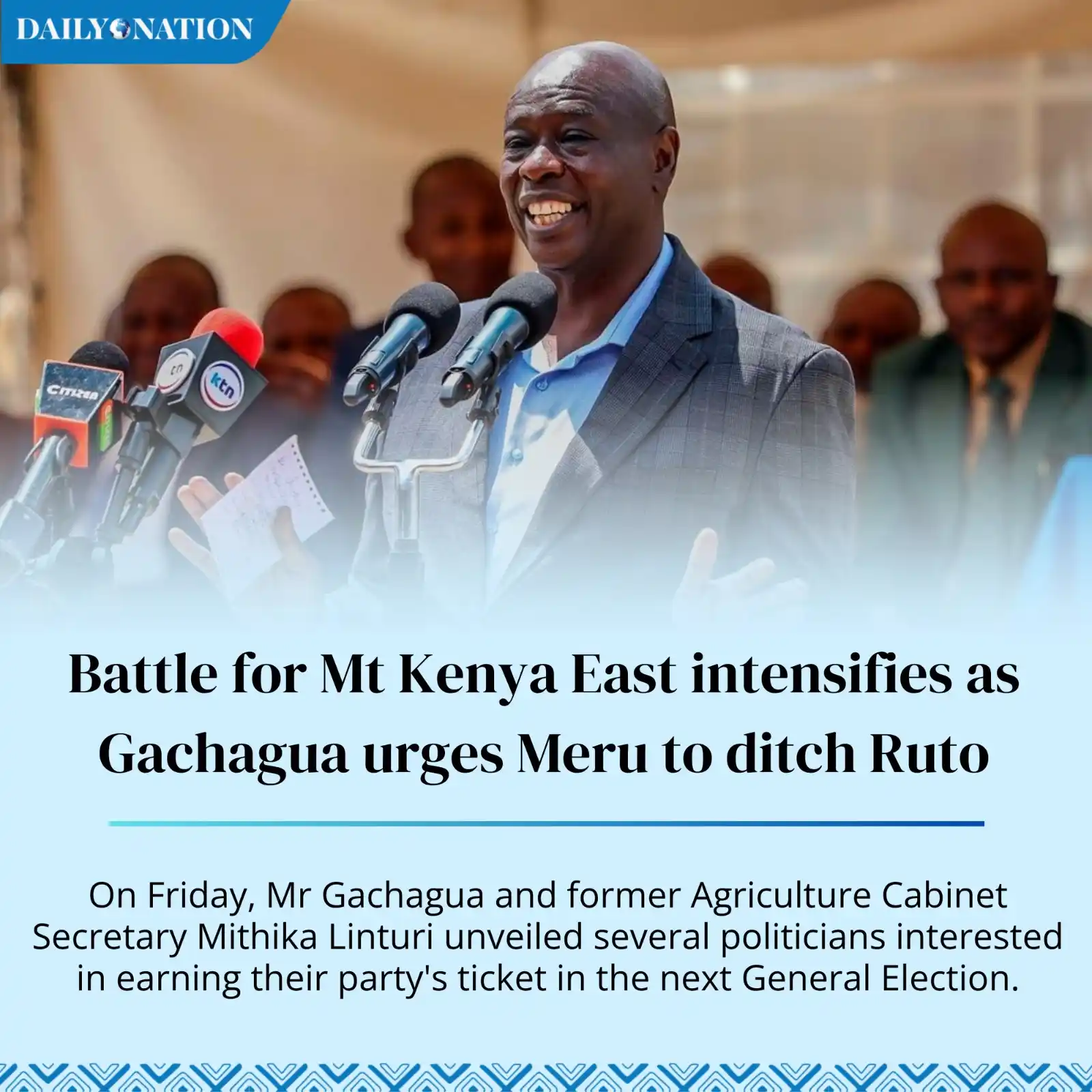 Image from Nation.Africa: Battle for Mt Kenya East intensifies as Gachagua urges Meru to ditch R...
