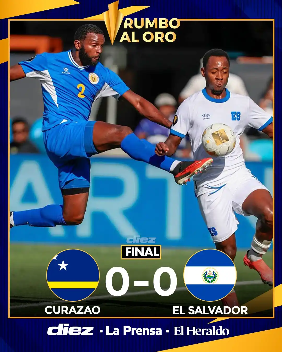 Image from Diario Diez: Curazaleños y salvadoreños firman un empate sin goles.🤝  Curazao🇨🇼0...