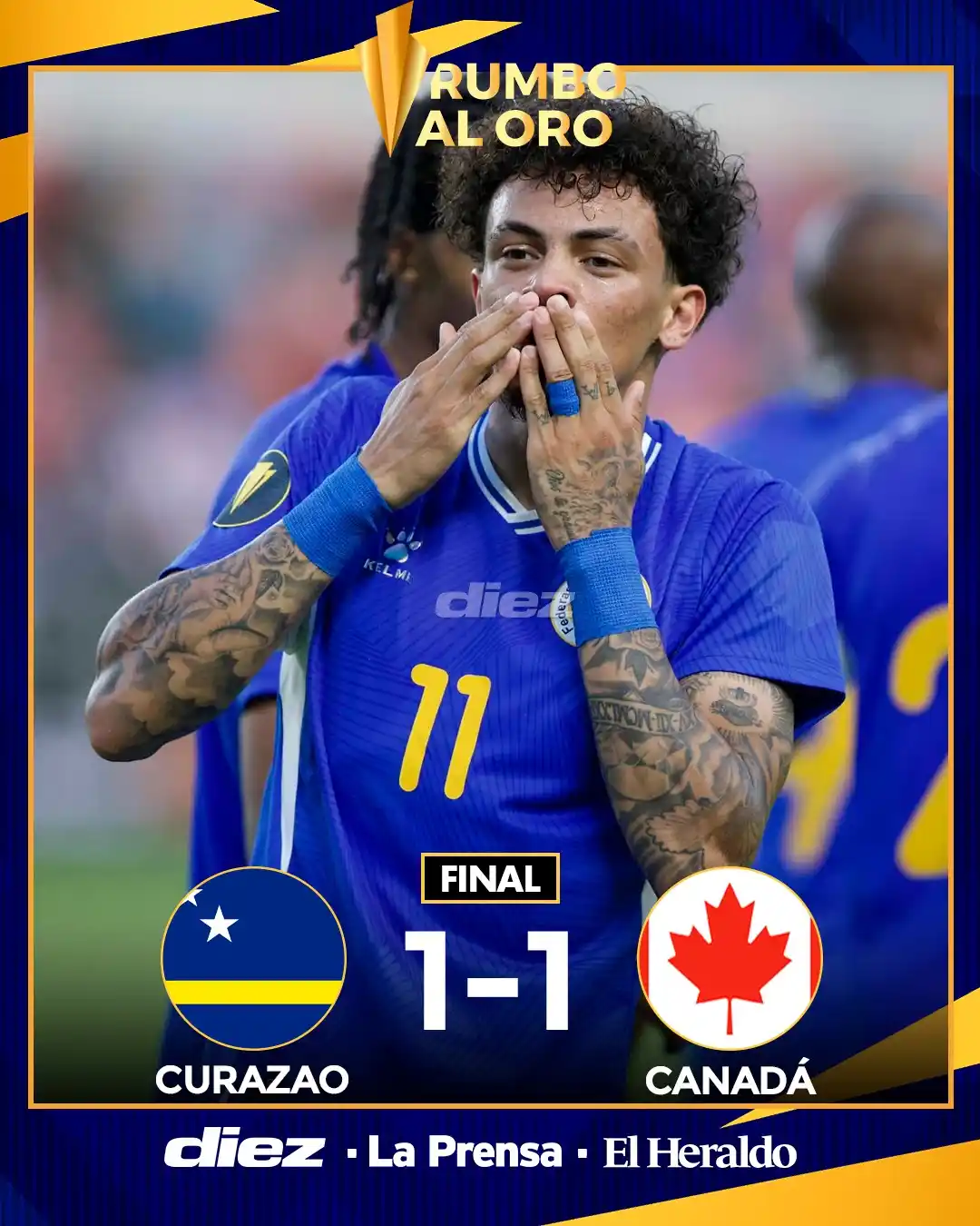 Image from Diario Diez: Curazao le saca el triunfo a los canadiense y rasga un punto.😳 <a cl...