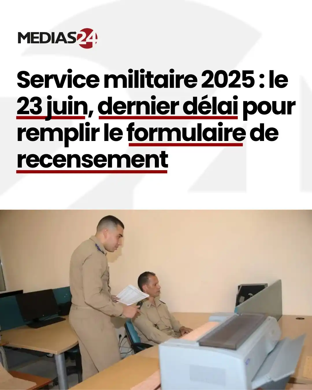 Image from Médias24: Dans le cadre de l’opération de recensement relative au service milita...