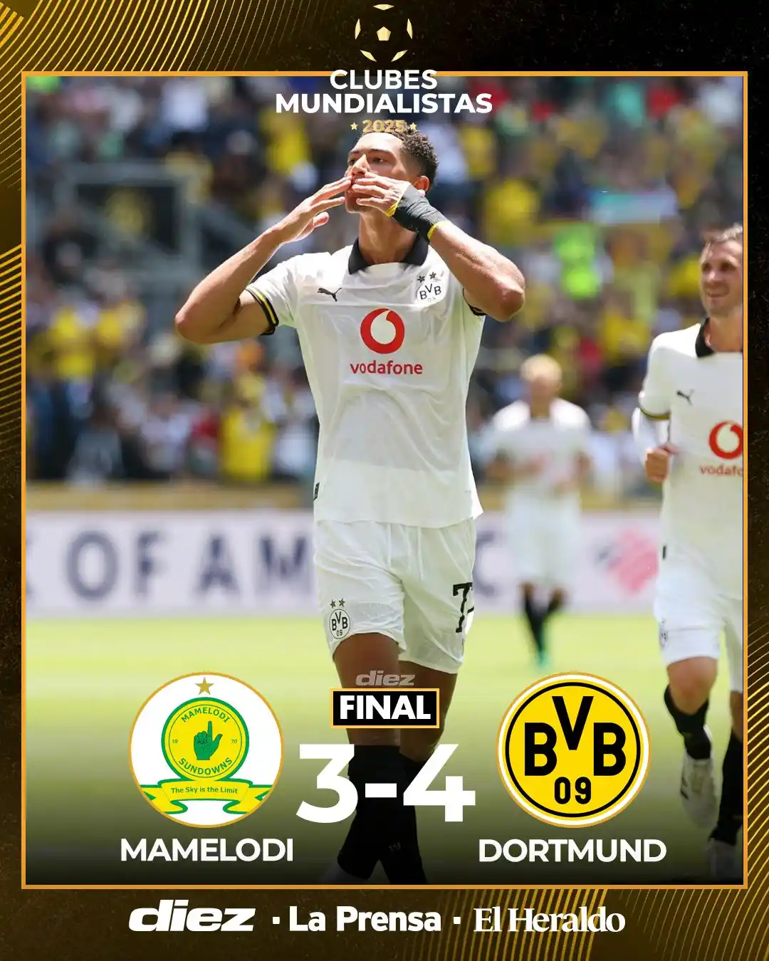 Image from Diario Diez: El Dortmund sufrió, pero ganó ante el Mamelodi Sundowns. ✅  <a class="...