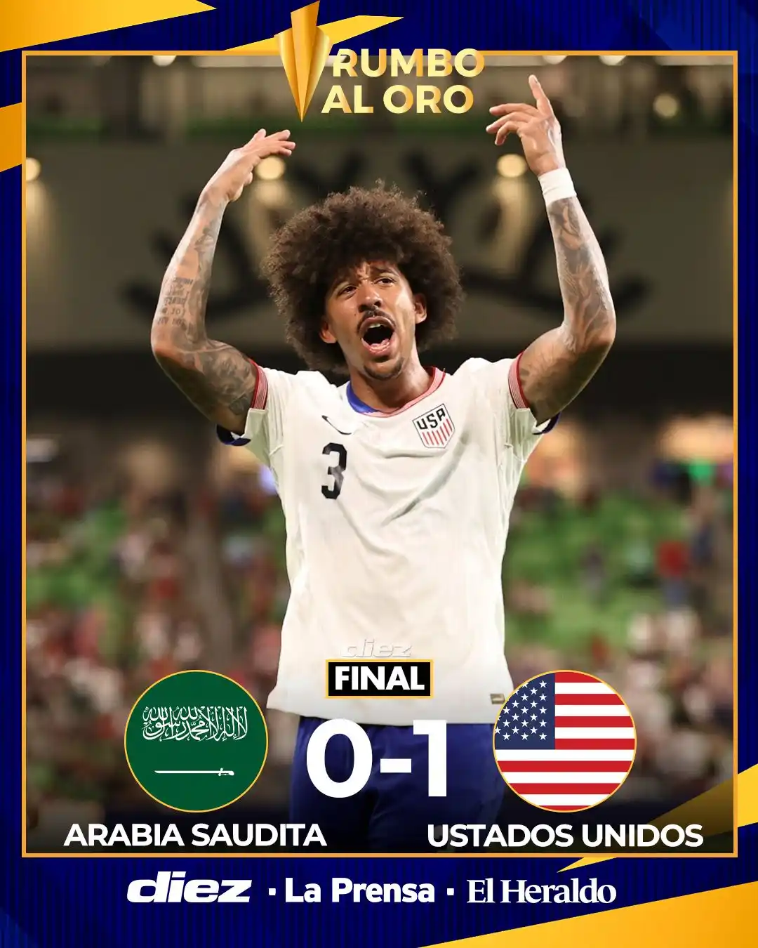 Image from Diario Diez: Estados Unidos triunfó y clasificó a los cuartos de final de Copa Oro....