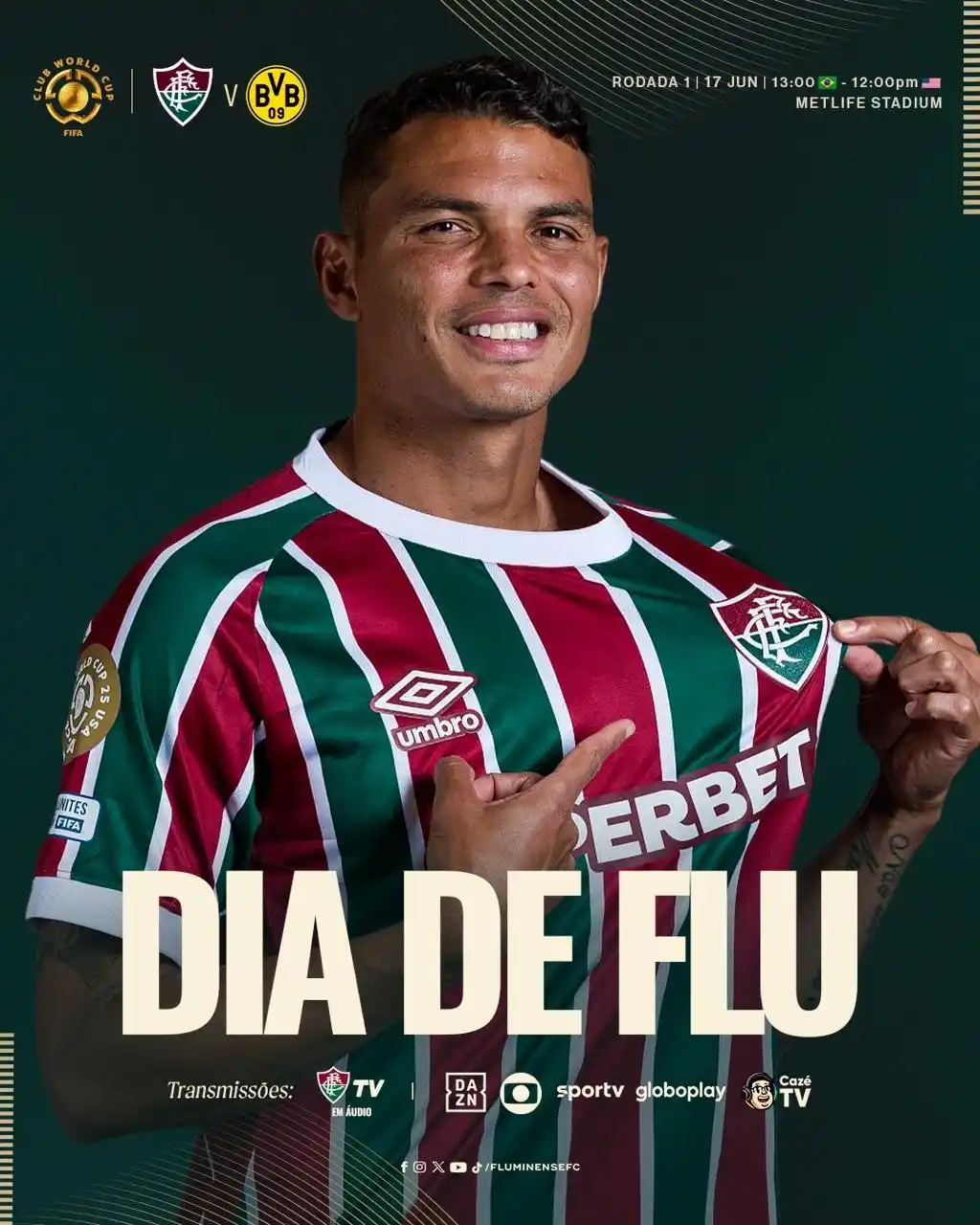 Image from Fluminense FC: 🎵 EU TENHO AMOR AO TRICOLOR 🎵 É HOJE, TRICOLOR! É <a class="text-bl...