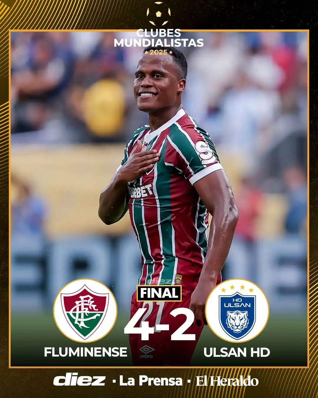 Image from Diario Diez: Fluminense reaccionó y venció al Ulsan en un auténtico partidazo.🔥 <...