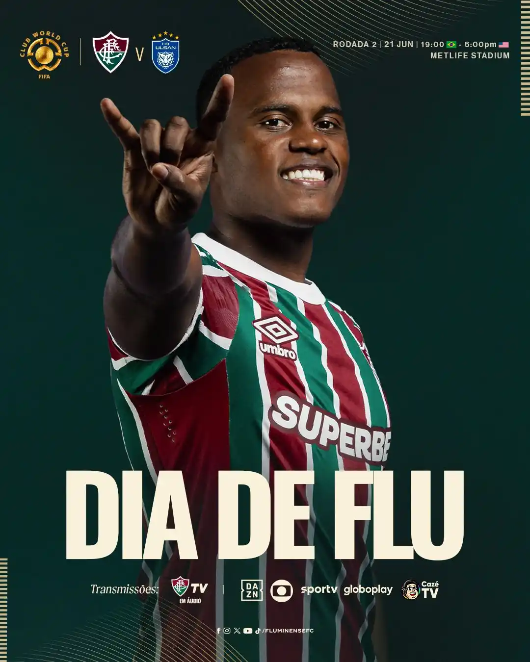 Image from Fluminense FC: 🎵FORÇA, GLÓRIA E TRADIÇÃO ETERNO CAMPEÃO🎵 É <a class="text-blue-500...