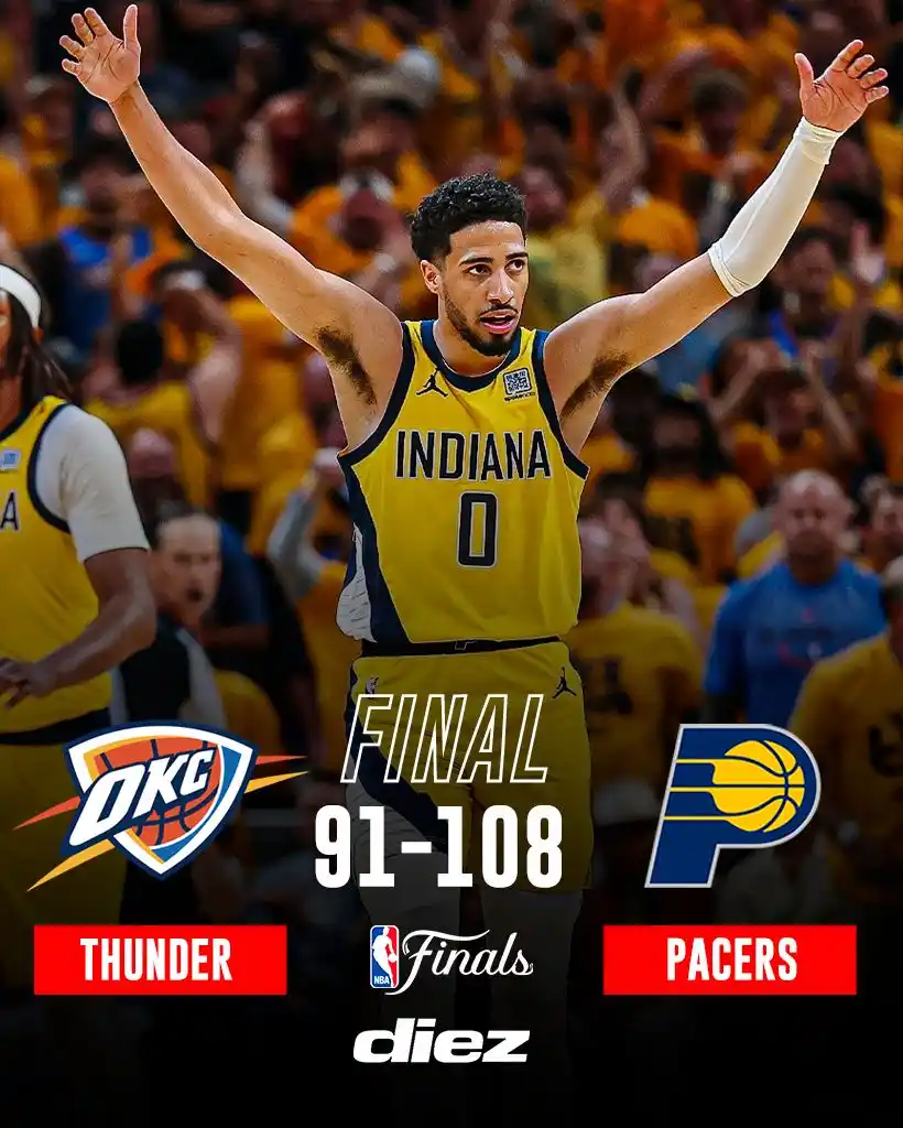 Image from Diario Diez: *¡HABEMUS JUEGO 7!* 🥵 Los Pacers no se rinden y dominaron a los Thund...