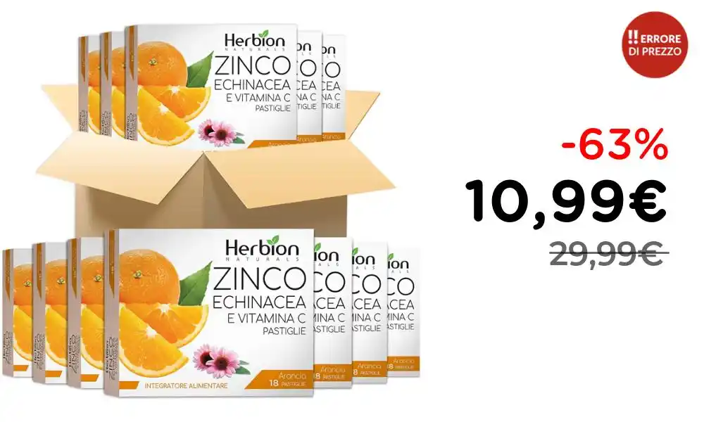 Image from ‼️ ERRORE DI PREZZO: 🍊 *Herbion Naturals Losanghe Zinco, Echinacea, Vitamina C 48x18pz Ara...