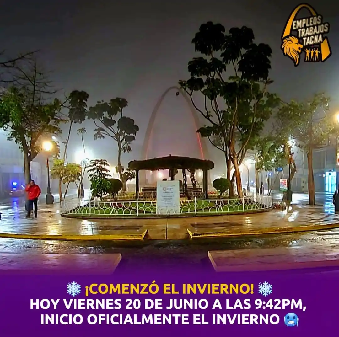 Image from Tacna Convocatorias y Anuncios: INICIÓ EL INVIERNO!!! https://www.facebook.com/share/p/1Aoty4UwTb/?mi...