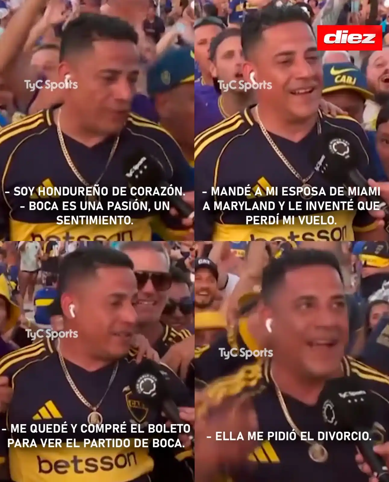 Image from Diario Diez: Lo que hizo este hondureño para ver a Boca Juniors en el Mundial de Cl...