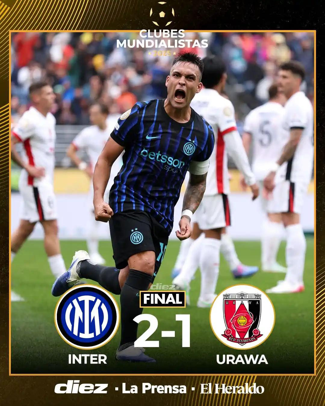 Image from Diario Diez: Los Nerazzurri remontaron y lograron su primera victoria en el Mundial...