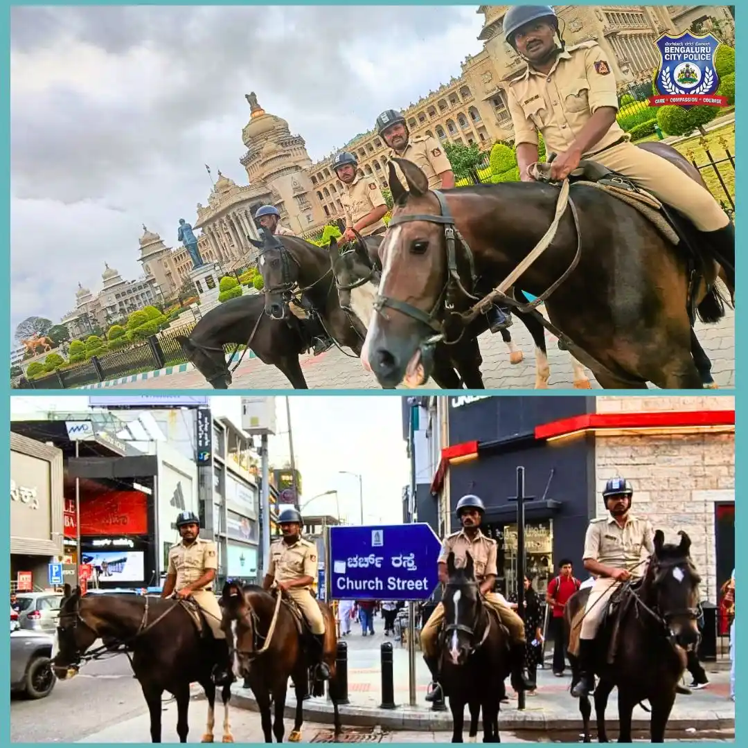Image from Bengaluru City Police: ಮತ್ತೊಂದು ವಾರಾಂತ್ಯ, ಮತ್ತೊಂದು ಯಶಸ್ವಿ ಗಸ್ತು! ನಮ್ಮ ಅಶ್ವದಳದ ಗಸ್ತು ತಂಡವು MG ...