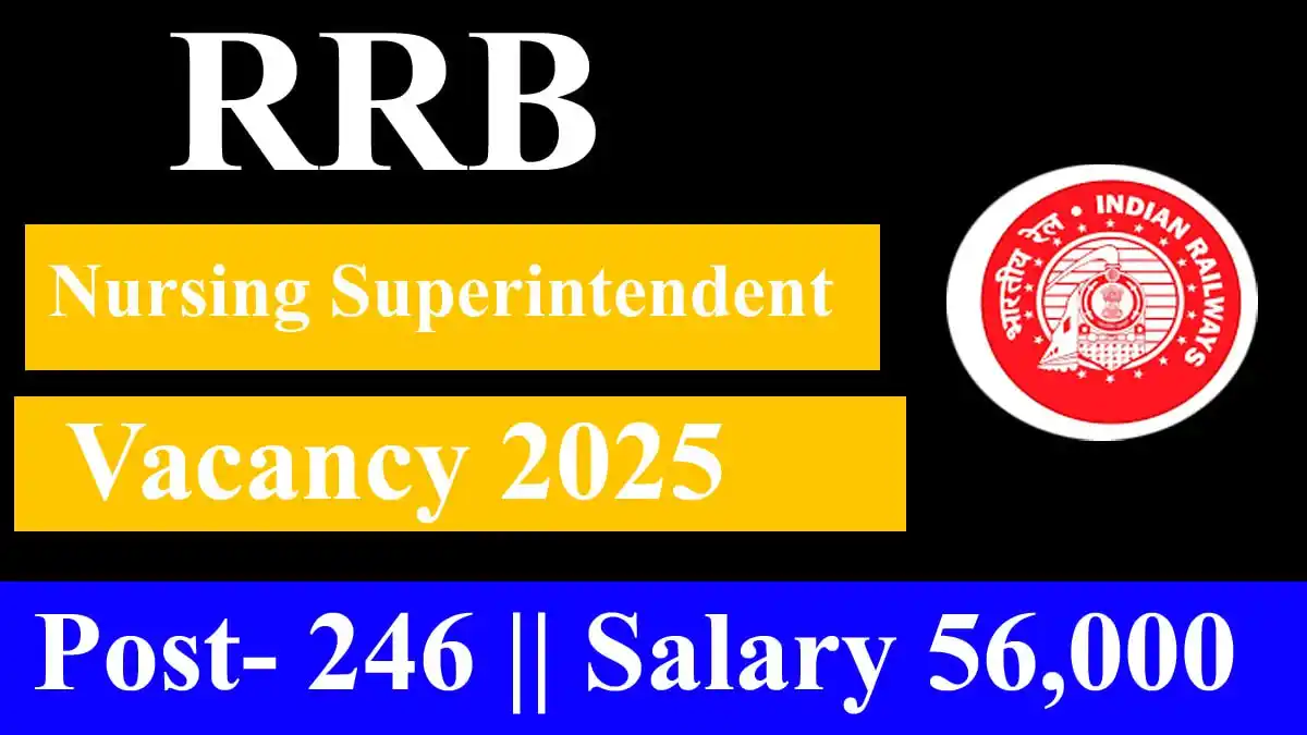 Image from NursingRoot.com: 🔴New- RRB Nursing Superintendent Vacancy 2025 Apply Now 246 Post ✅ D...