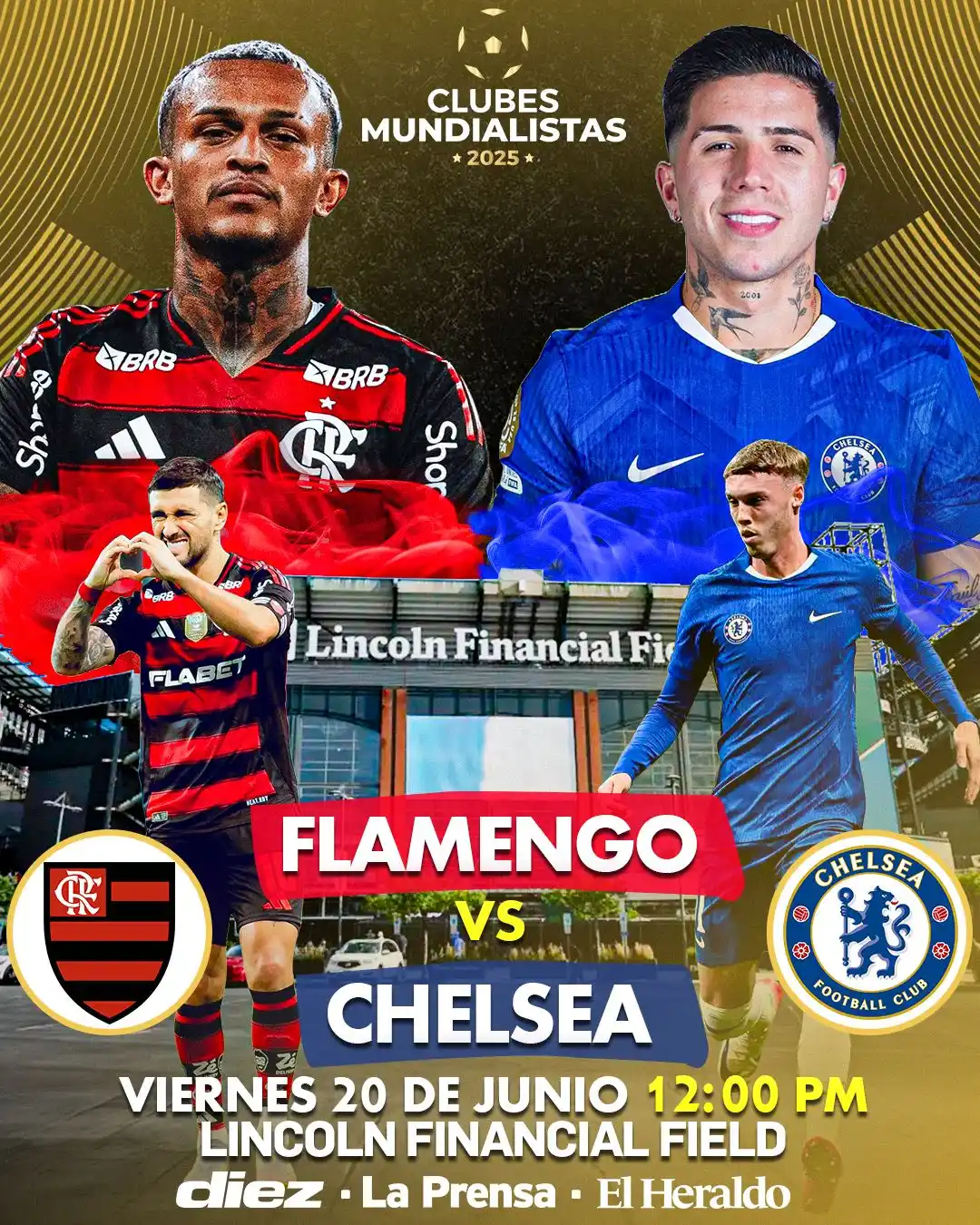 Image from Diario Diez: *¡POR EL LIDERATO!* ⚔️ Flamengo y Chelsea se enfrentan en un duelo cla...