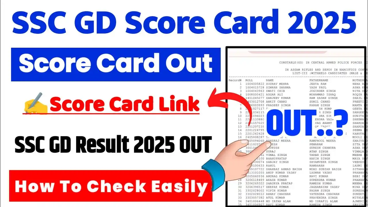Image from Jharnet.in (Jharkhand Update): 🔥 *SSC GD Scorecard 2025 Released, Direct to Download PDF Here* 👇 Li...