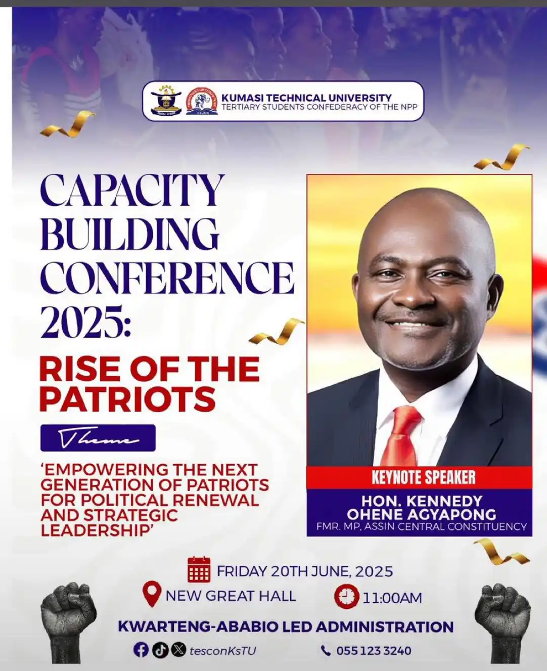 Image from Ken Ohene Agyapong: The rise of patriots begins with knowledge, courage, and action. Today...
