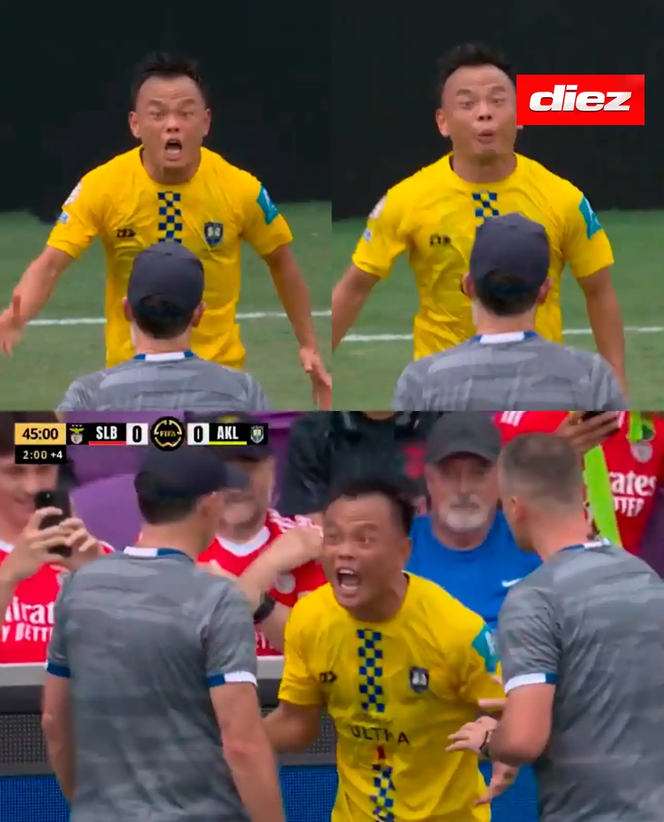 Image from Diario Diez: Zhou, futbolista de Auckland City, evitó a toda costa que lo retiraran...