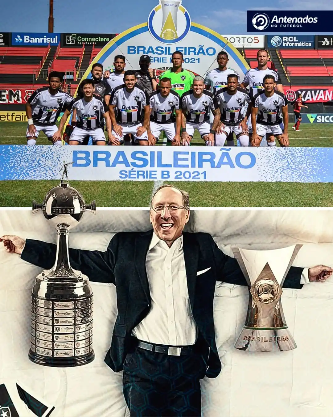 Image from Antenados no Futebol: 2021: Campeão da Série B 2022: Textor compra o Botafogo 2024: Campeão ...