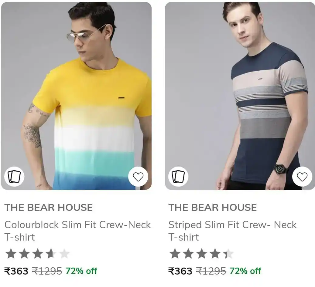 Image from ProLooterz Shopping Deals: 👕 AJIO : THE BEAR HOUSE Slim Fit Tie & Dye Crew-Neck T-Shirt starting...