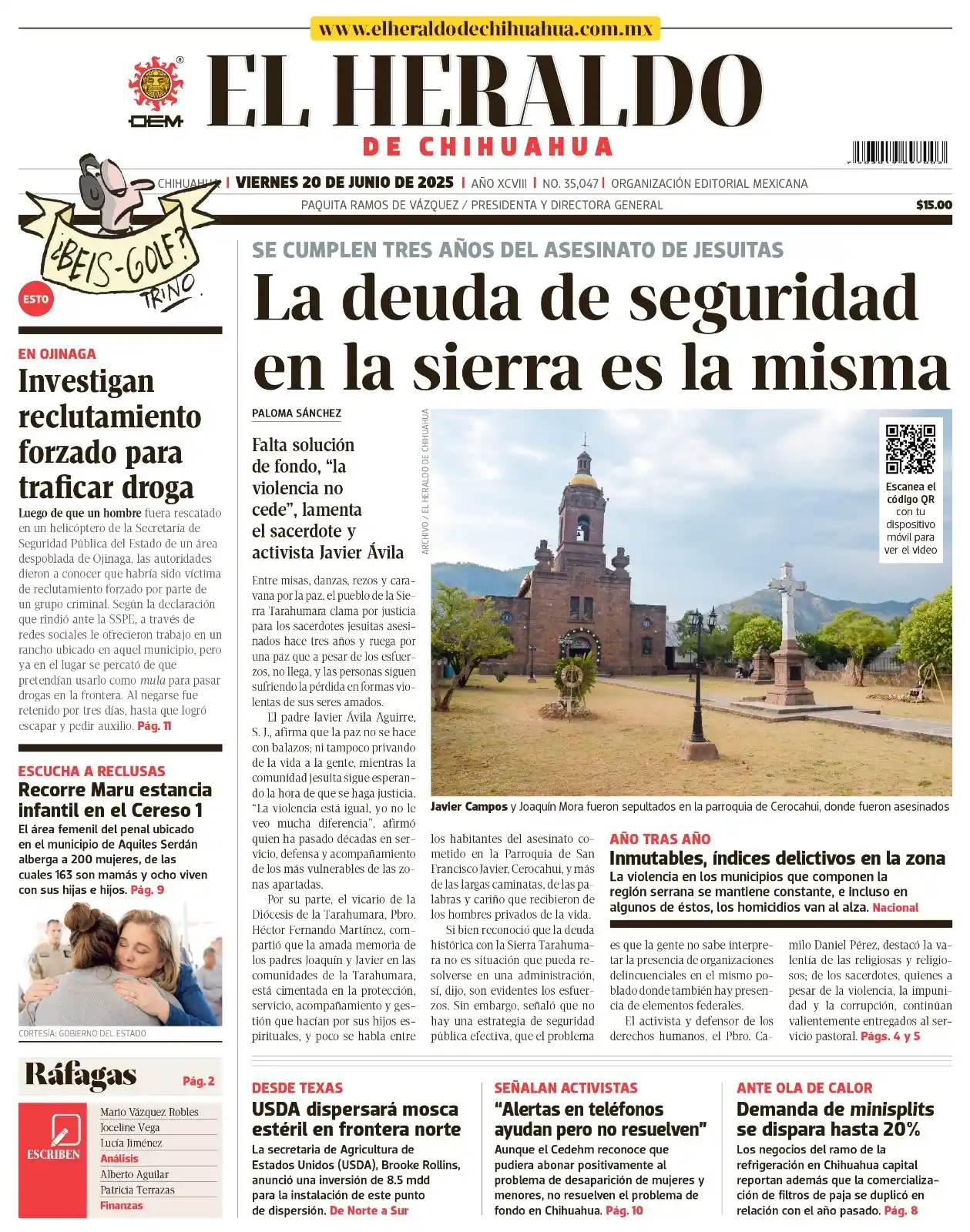 Image from El Heraldo de Chihuahua: ☀️ *¡Buenos días!* 🌡️ *Temperatura para hoy* Mínima 20°C | Máxima 33°...