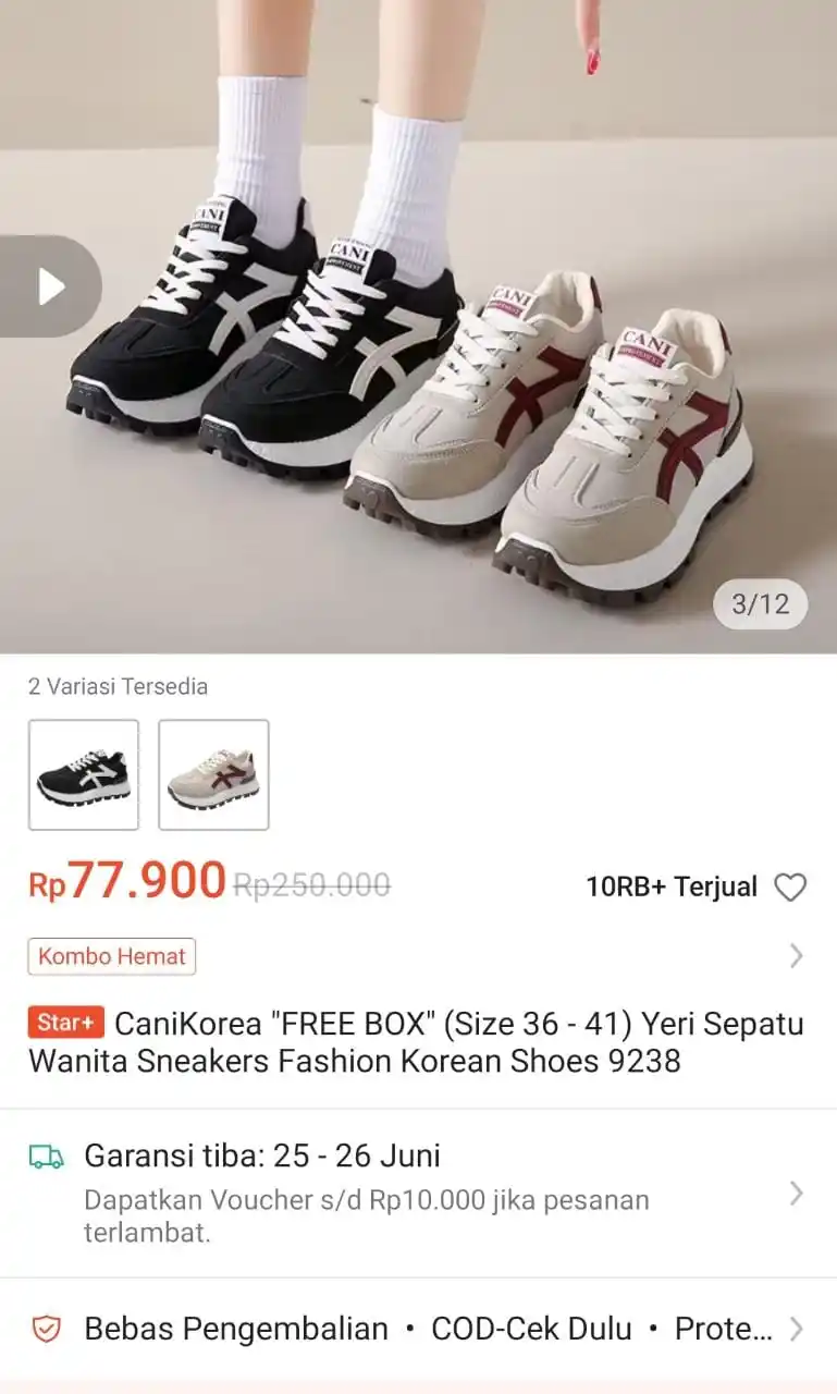 Image from Racun shopee 🛒🎀: Cani Korea sneakers https://s.shopee.co.id/gEVm0Vltm...