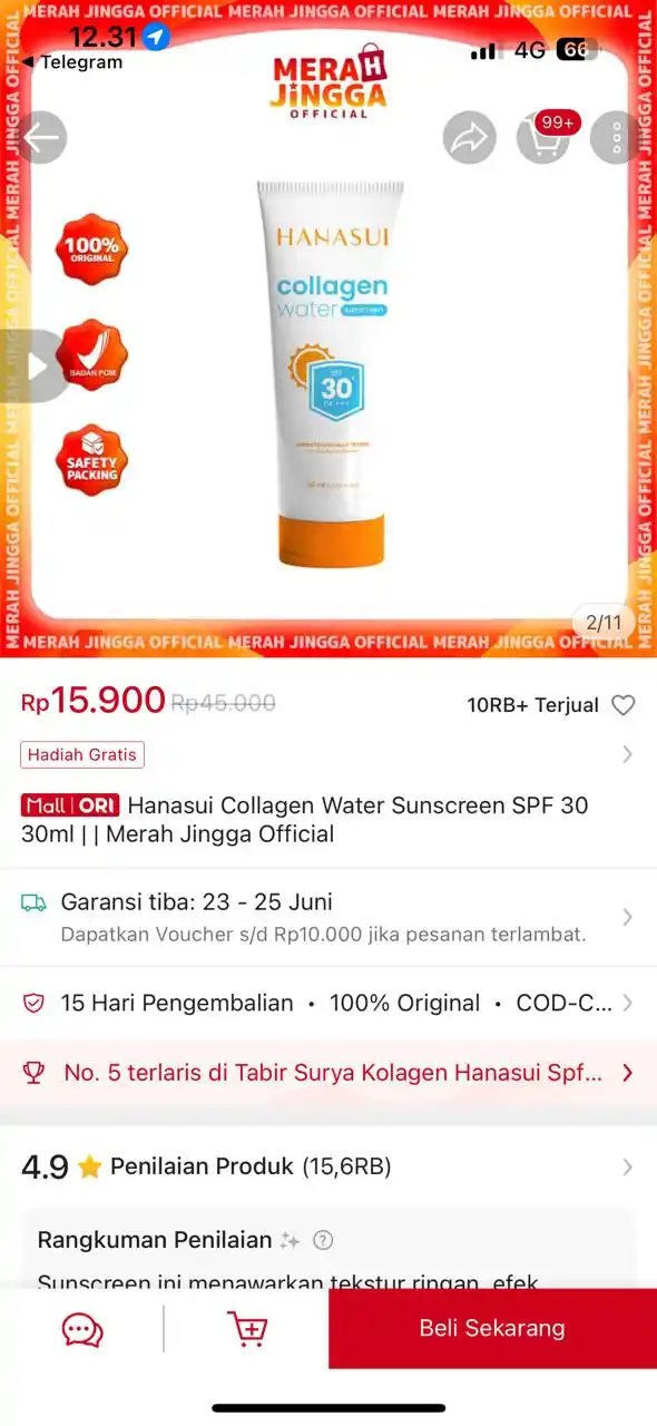 Image from Racun shopee 🛒🎀: Cepeettt sunscreen hanasui https://s.shopee.co.id/4AoNvswIR0...