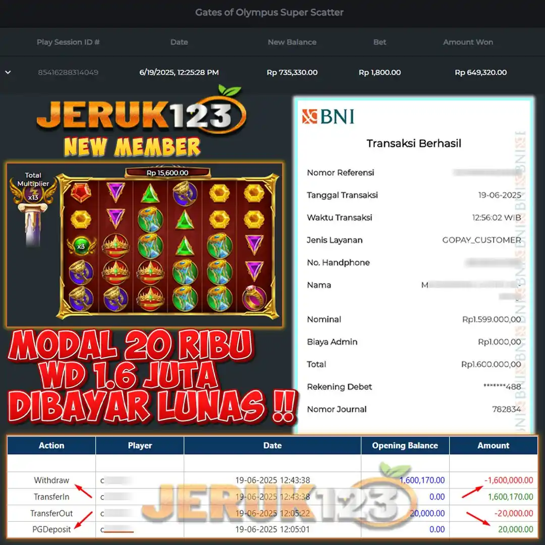 Image from SLOT GACOR HARI INI !!!: *📌 Cerita sukses member baru JERUK123* *Cuma modal 20rb, main santai ...
